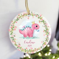 Personalisierte Rosa Dinosaurier Ornament Baby Mädchen Geschenk Für Tochter Enkelin Nichte von SvenHStore