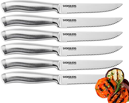 Svensbjerg Steakmesser-Set, Wellenschliff, Edelstahl Steakmesser, Pizzamesser, Grillmesser, 6-teilig | SB-SK101 von Svensbjerg