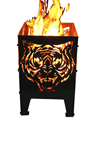 Feuerkorb Feuersäule Design: Tiger Gr. XXL 35,5x37x75cm, 14,5kg aus 2mm Rohstahl von SvenskaV