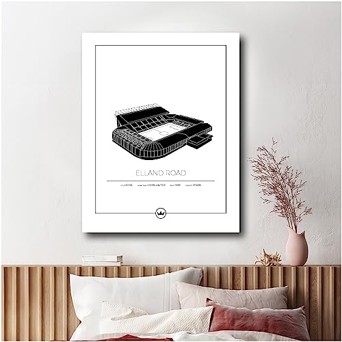 Schweden-Fußball-Stadion Premiere League Fußball-Poster - Fußballgeschenke für Jungen Mädchen Männer - Beste Fußballmannschaft - Nordisches Design (Leeds – Elland Road, 40x50 cm) von Sverigemotiv.se