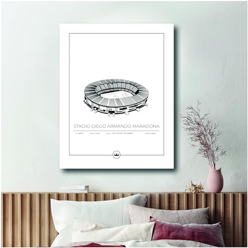 Sverigemotiv Fußballstadion-Wandkunstdruck - Fußballgeschenke für Jungen, Mädchen, Männer, Fans – Heimat der besten Bundesliga Fußballmannschaften (Napoli - Diego Armando Maradona Stadium, 40x50 cm) von Sverigemotiv.se