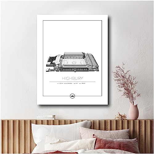 Sverigemotiv Fußballstadion-Wandkunstdruck – Fußballgeschenke für Jungen, Mädchen, Männer – Beste Premier-League Fußballmannschaften – ungerahmtes Poster (Arsenal – Highbury Park, 50x70 cm) von Sverigemotiv.se