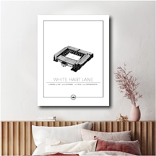 Sverigemotiv Fußballstadion-Wandkunstdruck – Fußballgeschenke für Jungen, Mädchen, Männer – Beste Premier-League Fußballmannschaften – ungerahmtes Poster (Tottenham – White Hart Lane, 50x70 cm) von Sverigemotiv.se