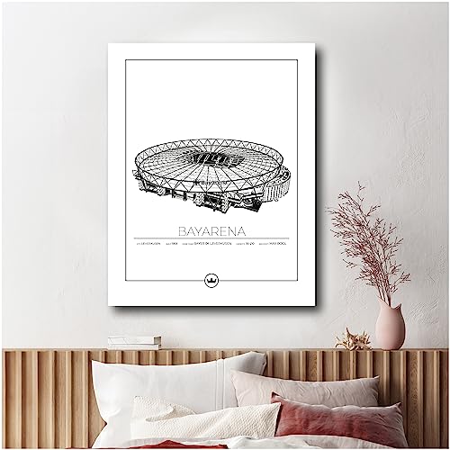 Sverigemotiv Fußballstadion Wandkunstdruck – Bundesliga Fußballmannschaften Eintracht Frankfurt -(Bayer Leverkusen, Bayarena, 40 x 50 cm)– Fußball geschenke jungen für Fussball-Enthusiasten von Sverigemotiv.se