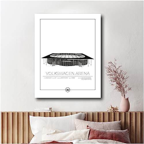 Sverigemotiv.se Stadium Posters (Wolfsburg - Volkswagen Arena, 40x50 cm) von Sverigemotiv.se