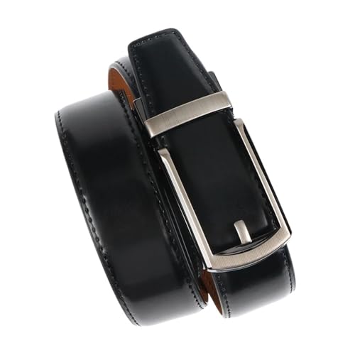3,2 cm Herrengürtel aus echtem Leder mit verstellbarer automatischer Ratschenschnalle, passend for den lässigen Business-Stil(Black) von Svincoter