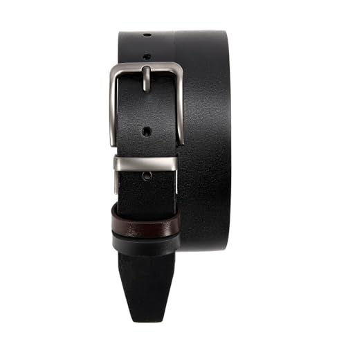 3,4 cm Herren-Ledergürtel mit automatischer Dornschließe, passend for Freizeitkleidung(115CM,Black) von Svincoter