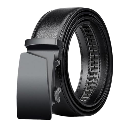 3,5 cm Herren-Designergürtel aus echtem Leder mit automatischer Schnalle, passend for Freizeit- und Geschäftskleidung(125cm) von Svincoter