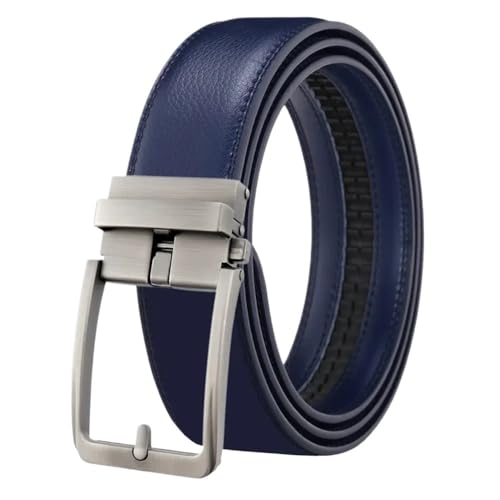 3,5 cm breiter Herren-Ledergürtel aus Metall mit automatischer Schnalle, passend for die Freizeit(110cm,DEEP BLUE) von Svincoter