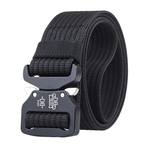 3,8 cm Retro rostfreie Metall-Schnellverschlussschnalle Starker 1200D Echt-Nylon-Polizei-/Militär-Taktikgürtel(Black) von Svincoter