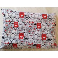 Rote Katzen Kissenbezüge, Katzenlaken, Bettwäsche Set, Katzenbettwäsche, Bettlaken-Set, Katzenbettwäsche von SvitHappyWorld
