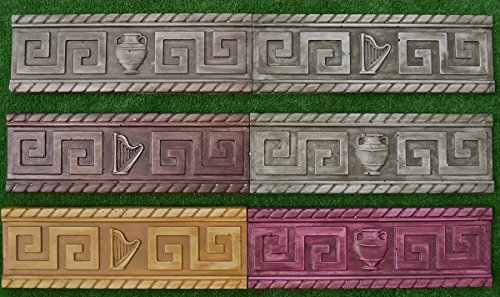 SvitMolds Betonform Antik Griechisch Plaque Beton Putz Wand Stein Decor # W10 - 6 Stück, 30.2 x 10 cm, Ton, Verriegelung, nicht wasserfest von SvitMolds