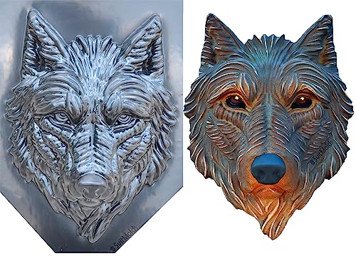 SvitMolds Form 2D DIY Plakette Kopf Tiere Garten Dekor Form Beton Form Form Gartenfigur (D88) von SvitMolds