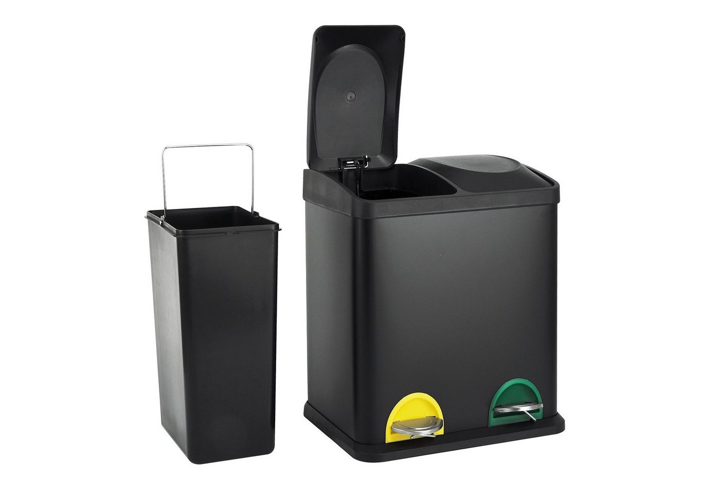 SVITA Mülltrennsystem TC2X15, Küchen-Eimer, Abfalleimer, 2er-Mülleimer, Mülltrennung, Schwarz SVITA Mülltrennsystem TC2X15, Küchen-Eimer, Abfalleimer, 2er-Mülleimer, Mülltrennung, Schwarz von Svita