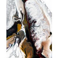 Herbstblatt - Abstrakte Kunst, Original Gemälde, Fluid Acrylic Art, Wanddeko von SvitlanaTFluidArt