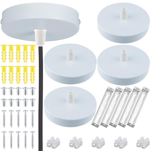 Svitzoot Baldachin Metall Weiß 100 X 18mm Baldachin Lampe Deckenleuchte Anschluss Metall Anschlussdose Baldachin Rosette für Lampen Geeignet [Energieklasse G] von Svitzoot