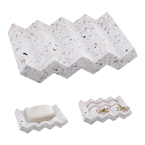 Svitzoot Seifenschale mit Ablauf Elegant Seifenhalter Seifenablage für Badezimmer Dusche Küche 113 x 72 x 13MM Seifenschale Stein Doppelseitig Verfügbar Soap Holder Dish von Svitzoot