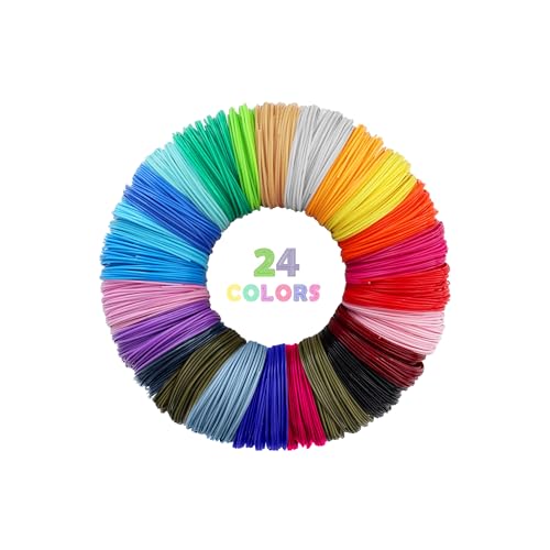 3D Stift Filament PLA, 1,75mm, 24 Farben 3D Pen Filament, je 5M, 3D Stift Zubehör für Kinder Biologisch Abbaubar, Geruchsneutral, PLA Filament 3D Stift für MYNT3D, SCRIB3D, Filapen 3D Stift Filament PLA, 1,75mm, 24 Farben 3D Pen Filament, je 5M, 3D Stift Zubehör für Kinder Biologisch Abbaubar, Geruchsneutral, PLA Filament 3D Stift für MYNT3D, SCRIB3D, Filapen von Svkiyang