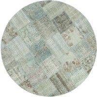 7' Handgemachter Blauer Runder Teppich, Wollteppich, Orientteppich, Orientteppich von SvonyHome