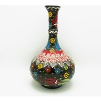 Handgemachte Schwarze Keramik Vase, Bunte Blumenvase, Tischvase Für Blumen, Tischmitte, Handgemachte Keramikvase von SvonyHome