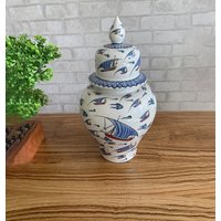 Handgemachte Unikat Blau Weiß Keramik Vasen - Home Decor Florale von SvonyHome