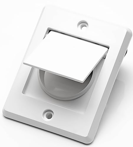 Premium Abluftklappe für Zentralstaubsauger Vakuumrohrsystem rechteckig - kompakte Größe Farbe: Weiß von Svoyon