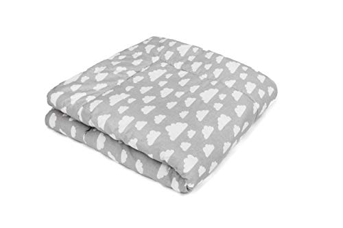 Swaddyl ® Baby Krabbeldecke Wolken Grau - Kuscheldecke, Spieldecke, Laufgittereinlage groß gepolstert (80x120) von Swaddyl