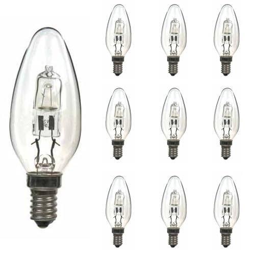 Swan Energiespar-Halogen-Kerze, 42 W, E14, kleine Edison-Schraube (SES), klar, 10 Stück von Swan Lightbulbs