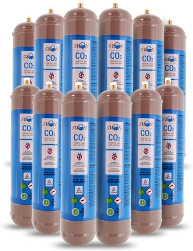 Swan 12 Einweg-CO2-Flaschen, 600 g, E290, für Wassersprudler und Kühler, Anschluss 11 x 1 von Swan