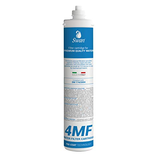 Swan 4MF Wasserfilter zur Trinkwasserfiltration kompatibel mit Everpure 4C. Aktivkohlepulver auf Membran mit Porengröße <0,5 Mikron. 11.000 Liter - Wirksam gegen Partikel und Chlorverbindungen von SWAN