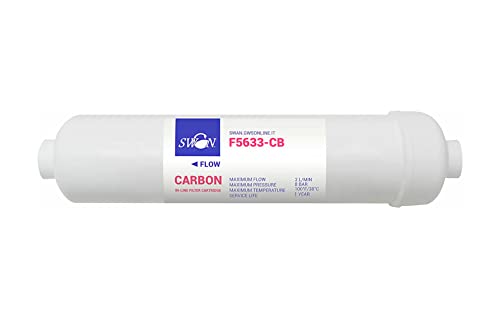 Swan Linienfilter für Umkehrosmose-Implantate Carbon Block CTO 12" (28cm) 5 Mikron In - Out ¼" (6cm) FF Gewinde von Swan