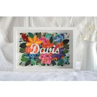 Monogrammiertes Personalisiertes Geschenk, Blumen Personalisierter Name, Geschenk Für Mutter, Sie, Valentinstag Frau von SwapnaArtStore