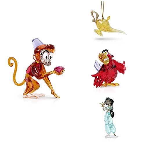 Swarovski Aladdin Abu, Prinzessin Jasmin, Wunderlampe Ornament und Jago von Swarovski