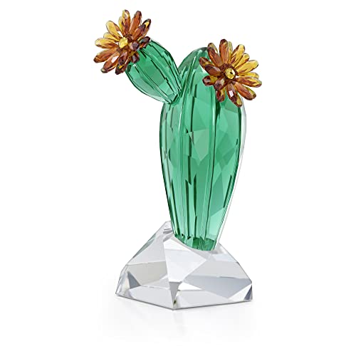 Swarovski Crystal Flowers Goldgelber Kaktus, Kristallfigur mit Strahlendem Swarovski Kristall von Swarovski