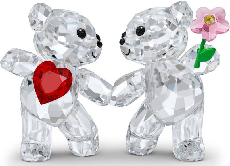 Swarovski Dekofigur Kristallfigur "LIEBE" Kris Bär Zusammen glücklich (1 St), Swarovski® Kristall mit schwarzem Emaille von Swarovski