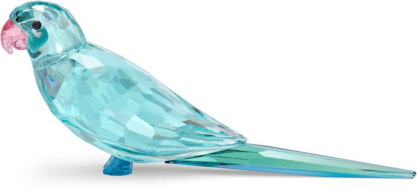 Swarovski Dekoobjekt Jungle Beats blauer Sittich Paco (1 St), Swarovski® Kristall mit schwarzem Emaille von Swarovski