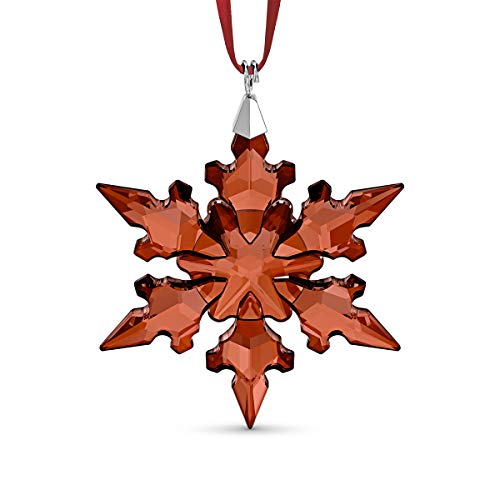 Swarovski Festtagsornament, Kleiner Swarovski Kristall in Schneeflocken-Form, mit Prachtvollem Satinband von Swarovski