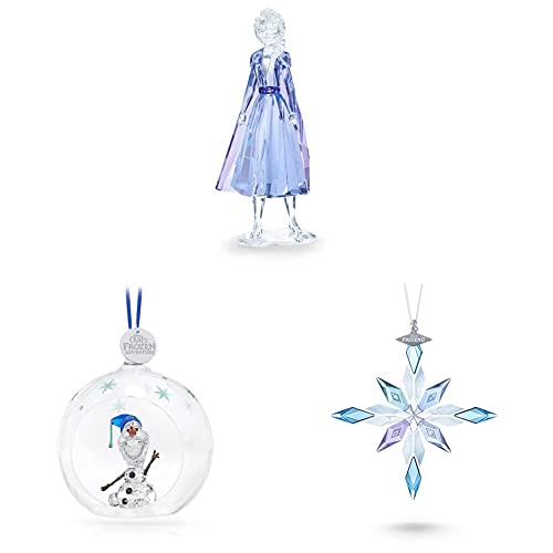 Swarovski Frozen ELSA Ornament, Olaf Weihnachtskugel und Schneeflocken Ornament von Swarovski