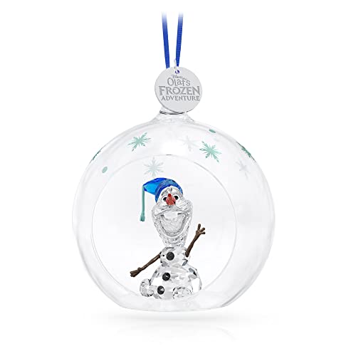 Swarovski Frozen Olaf Weihnachtskugel, Kleine Kugel mit Olaf Figur, Metallanhänger und Strahlenden Swarovski Kristallen von Swarovski