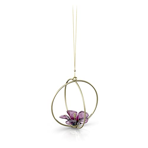 Swarovski Garden Tales Hibiskus Kugel Ornament, Hibiskusblume aus Kristall, mit Goldfarbenem Band von Swarovski