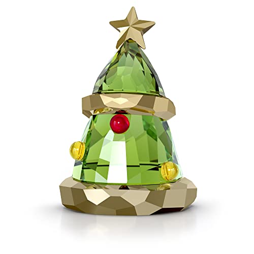 Swarovski Holiday Cheers Weihnachtsbaum, Weihnachtliches Ornament mit Grünen, Roten, Gelben und Bronzefarbenen Swarovski Kristallen von Swarovski