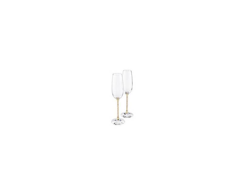 Swarovski Sektglas Swarovski TOASTING FLUTES GOLD Crystalline Sektkelche 2er-Set 5102143 von Swarovski