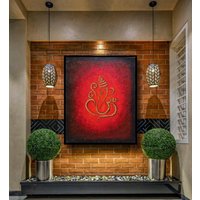 Ganesha-Malerei Rote Abstrakte Strukturierte Kunst Auf Leinwand Ganesha-Malerei Rote Abstrakte Strukturierte Kunst Auf Leinwand von SwathisArtspace