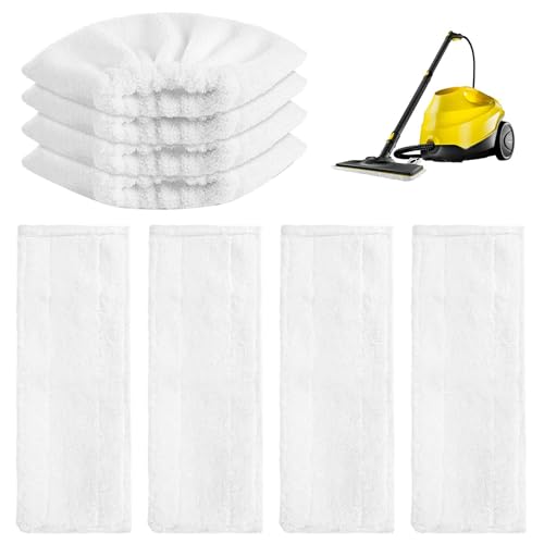 8 Stück Mikrofaser-Tuchset Waschbar für Kärcher Dampfreiniger EasyFix SC1,SC2, SC3, SC4, SC5 4 Ersatztücher für Bodendüse + 4 Ersatztücher für Handdüse Mikrofaser Ersatztücher von Swavitie