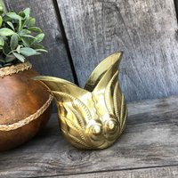 Einzigartige Vintage Messing Vase/Pflanzer Ungewöhnliche Form - Display Wie Ist, Mit Blumen Oder Eine Kleine Pflanze Boho Shabby Chic Retro Home von SwedeFinds