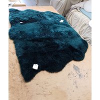 Echtes Schaffell Teppich, Wunderschöne Blaugrüne Farbe. Dreifach Nebeneinander. Stuhl Überwurf, Pelz, Matte, Teal Teppich Blau Grün Zu Werfen von Swedishdalahorse