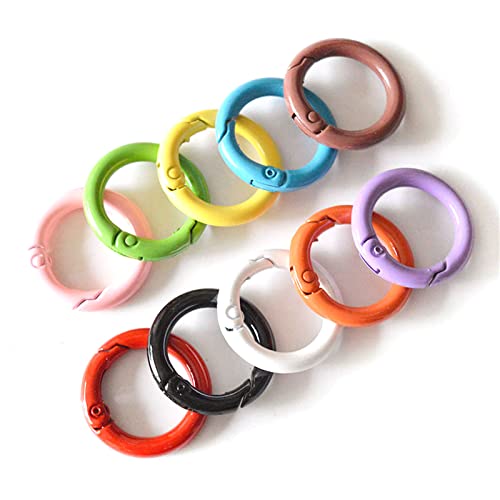 10 x Feder-O-Ringe aus Metall, geteilte Hundekette, Schmuck, Schnallenverbinder für Anfänger, Anfänger, Handwerk, Herstellung von Spring O von Sweeaau