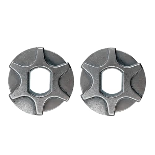 2 x robustes Edelstahl-Kettensägen-Kettenrad, geeignet für Elektrowerkzeuge, mit 10 mm und 12 mm Löchern, Ersatzteilen, Kettensägen-Kettenrad von Sweeaau
