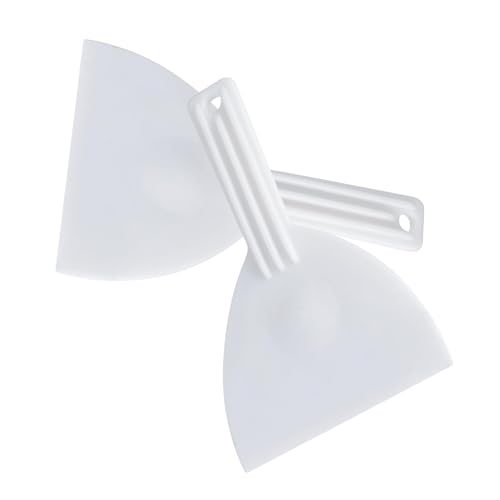 2er Set Teigschaber für sichere Handhabung von Lebensmitteln Ergonomischer Griff Dreieck Spatel Praktisch Weiß Kuchen Trennwand Teigschaufel von Sweeaau