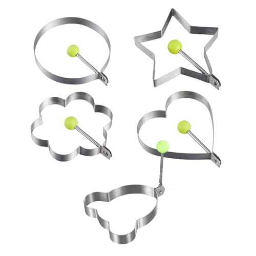 5 Stück praktische Edelstahl-Pfannen- und Eierformen, Eier, Bratpfannen in verschiedenen lustigen Formen für die Küche, Edelstahl-Formen 5 Stück praktische Edelstahl-Pfannen- und Eierformen, Eier, Bratpfannen in verschiedenen lustigen Formen für die Küche, Edelstahl-Formen von Sweeaau